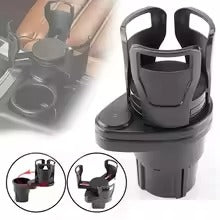 Adjustable Dual Car Cup Holder with Phone Mount & Aroma Organizer
