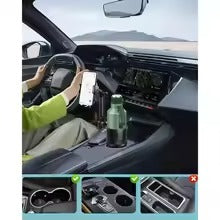 2-in-1 Adjustable Cup Phone Holder for Car – Expandable Base & Hands-Free Mount