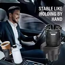Adjustable Dual Car Cup Holder with Phone Mount & Aroma Organizer