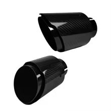 Universal Carbon Fiber Exhaust Tip – Glossy Stainless Steel Tail Pipe for Cars & SUVs