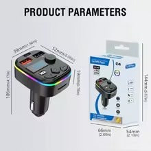 Bluetooth-Compatible 5.3 Car FM Transmitter Hands-Free MP3 Player Charger