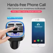 T25 Bluetooth 5.0 FM Transmitter Car MP3 Player Dual USB Charger