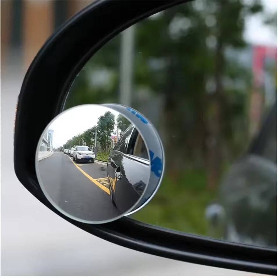 360° HD Blind Spot Mirror – Rimless Adjustable Car Rearview Convex Mirror for Safe Parking