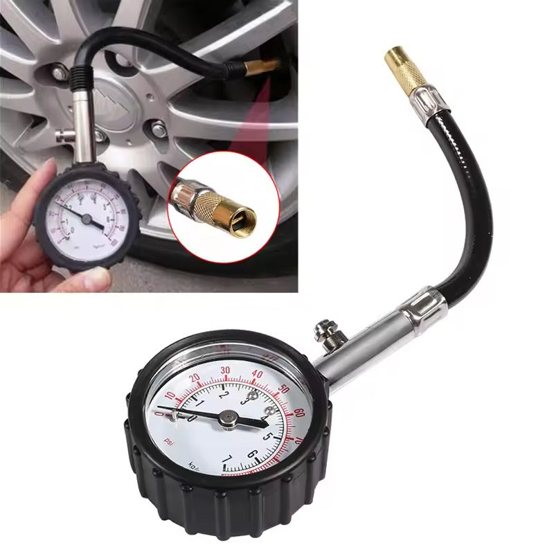 Drive Smoother & Save Fuel – Professional Tire Pressure Tester for Car & Motorcycle (0–100 PSI)