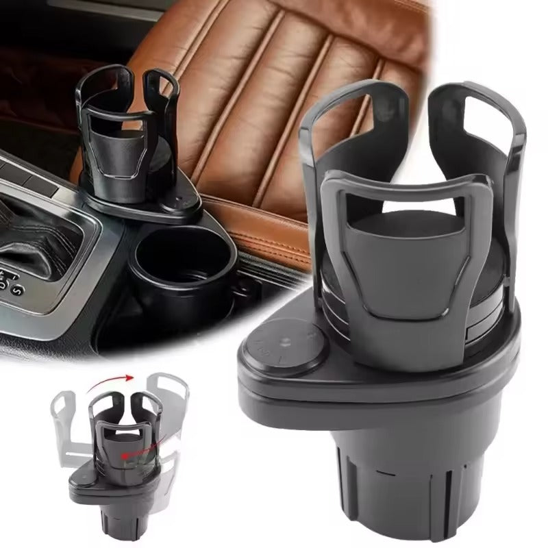 Adjustable Dual Car Cup Holder with Phone Mount & Aroma Organizer