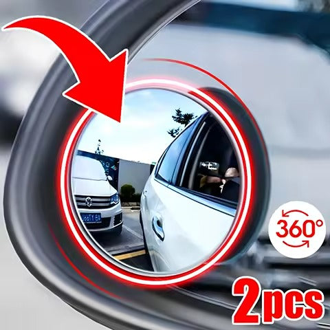 360° HD Blind Spot Mirror – Rimless Adjustable Car Rearview Convex Mirror for Safe Parking