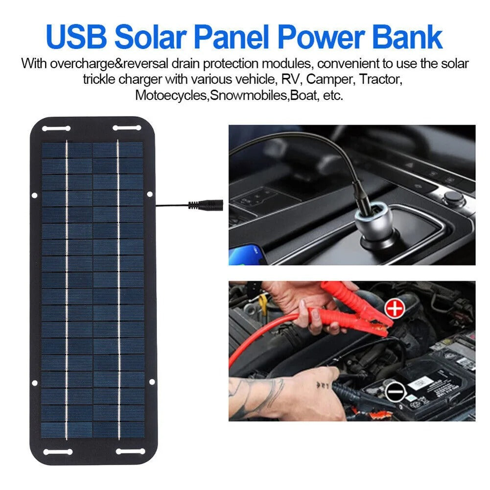 12V Solar Panel Kit IP65 Waterproof Solar Trickle Charger Portable Solar Powered Charger Kit High Efficiency Car Battery Charger