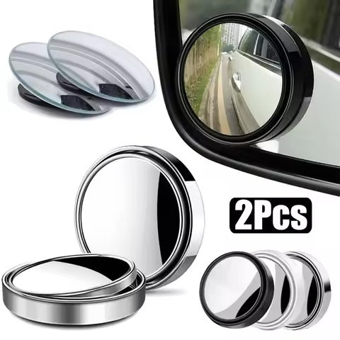 360° HD Blind Spot Mirror – Rimless Adjustable Car Rearview Convex Mirror for Safe Parking