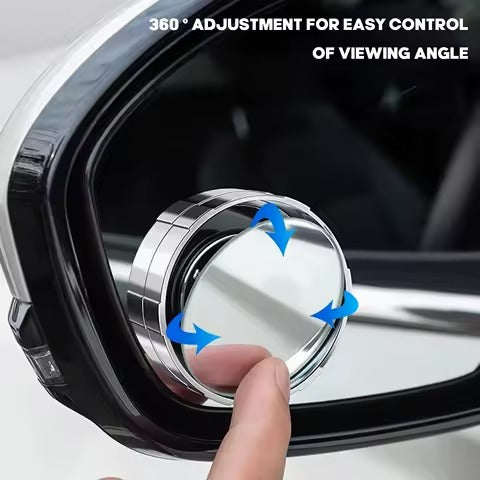 360° HD Blind Spot Mirror – Rimless Adjustable Car Rearview Convex Mirror for Safe Parking