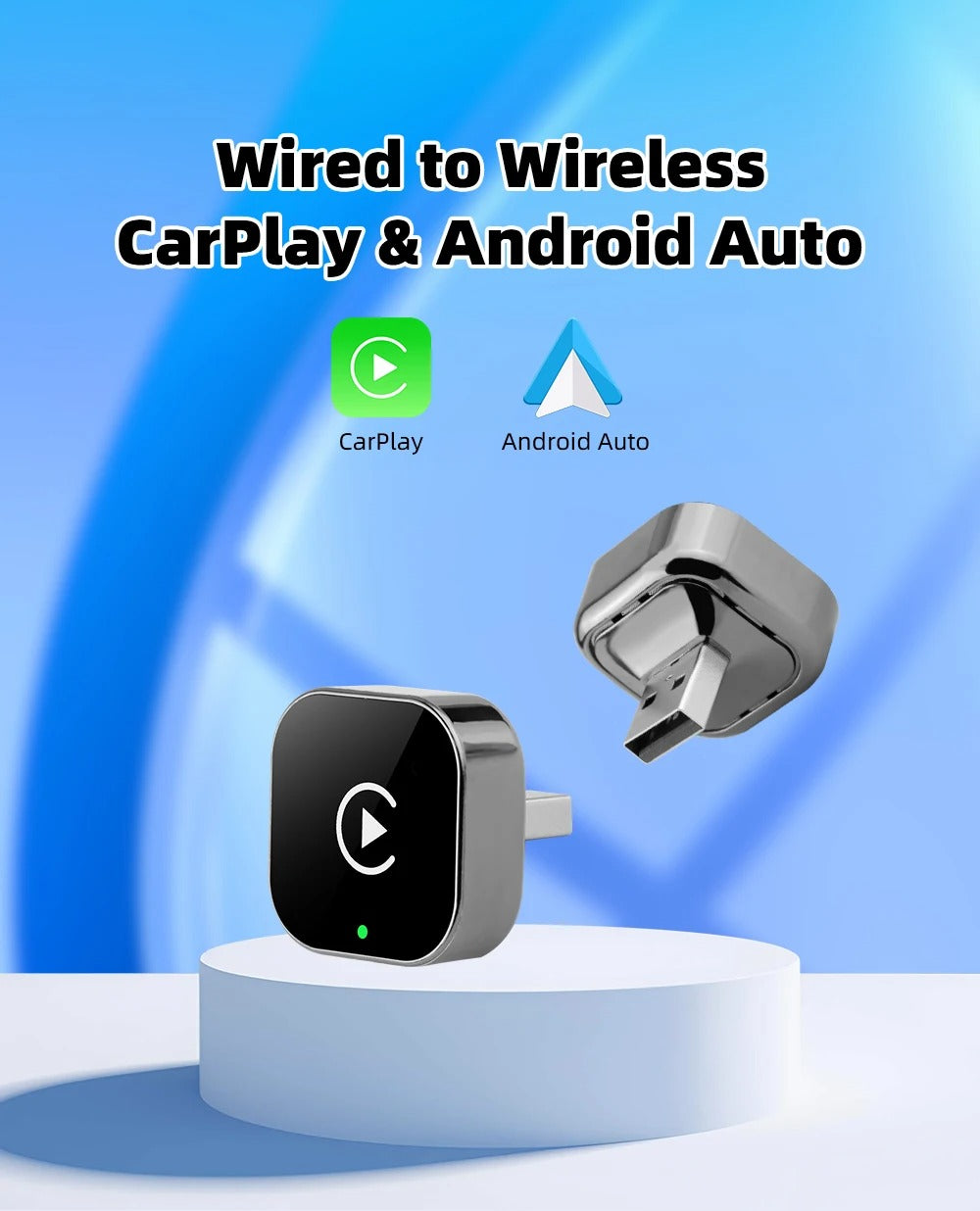 EKIY 2-in-1 Wired to Wireless CarPlay Adapter – Smart Android Auto Dongle